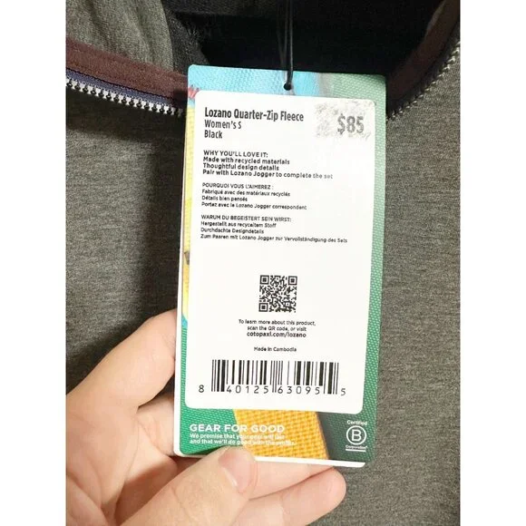 Cotopaxi Lozano Fleece Quarter Zip Pullover Sweatshirt Heather Black Small - Picture 4 of 6